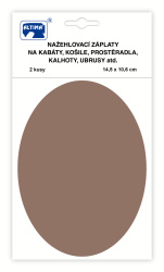 Nažehlovací záplaty jednobarevné ovály - světle hnědá